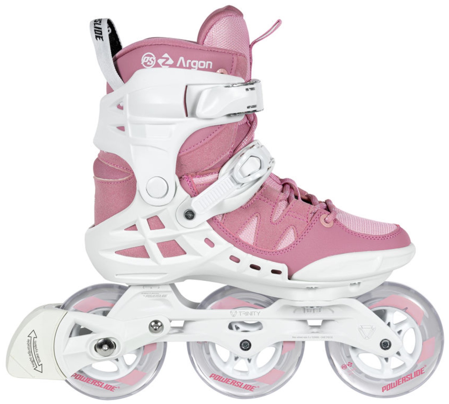 pink inline skate Phuzion Argon Rose with 100 mm wheels